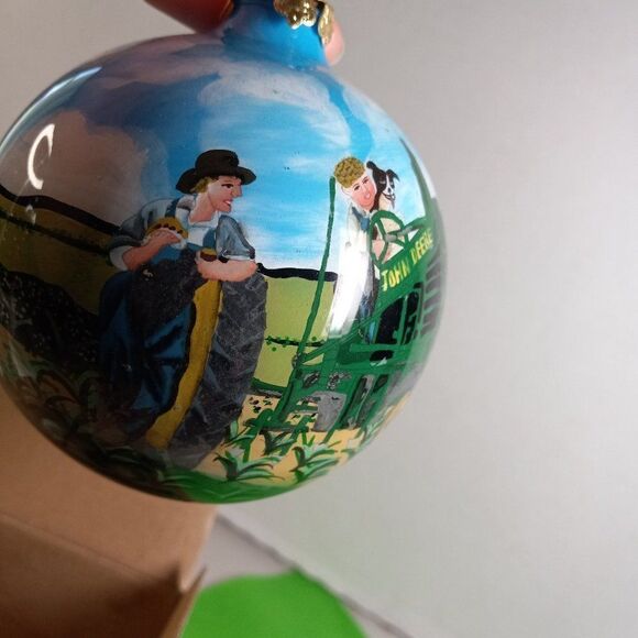 Vintage John Deere Hand-Painted Ornament Countrycore kitsch - Picture 1 of 5
